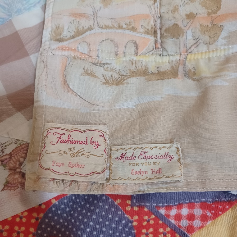 Vintage Handmade Crazy String Scrap Quilt Mid‎ Century Patchwork Barkcloth - Picture 8 of 14